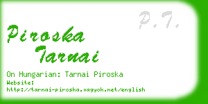 piroska tarnai business card